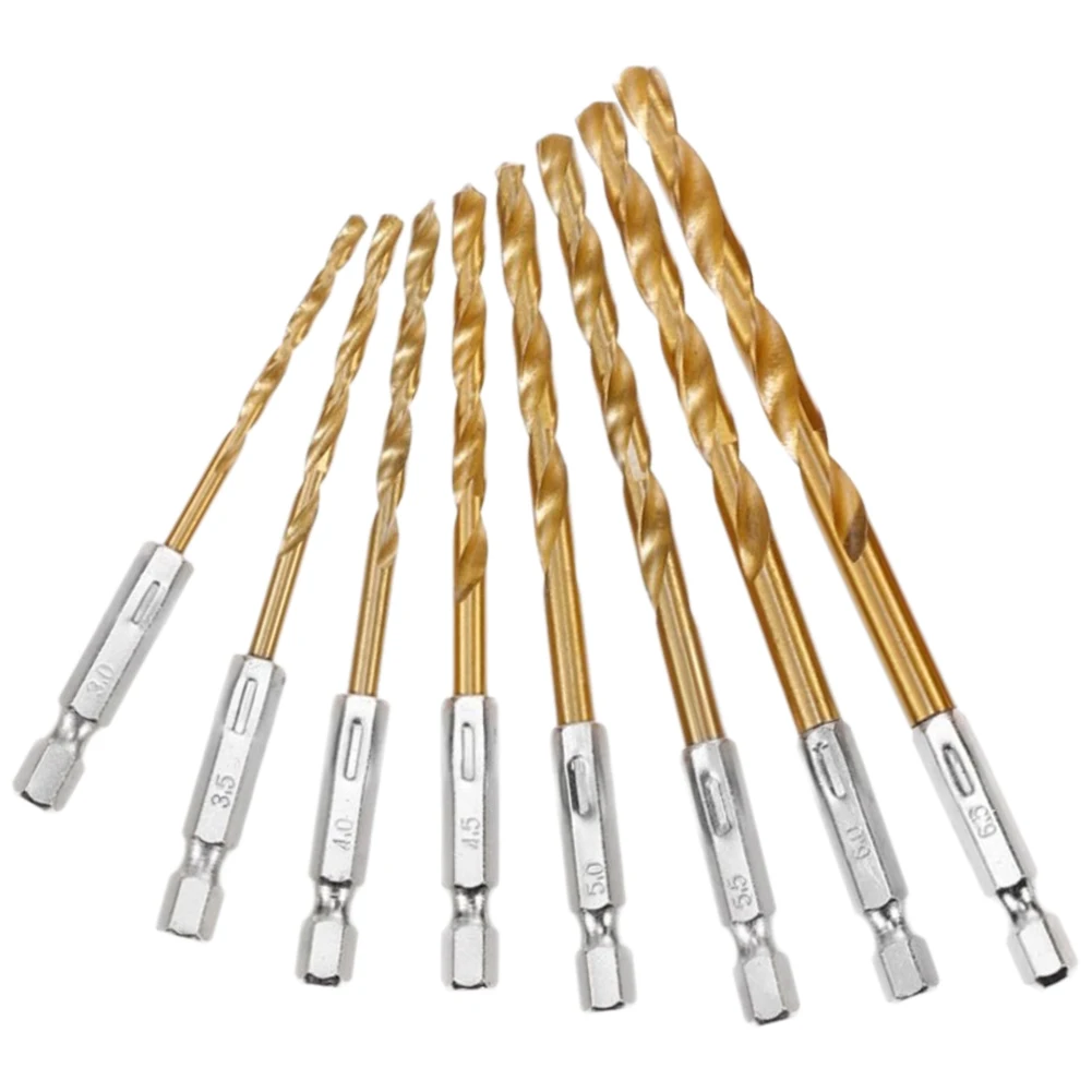 8Pcs 3-6.5mm HSS Drill Bit Hex Shank For Wood Metal Marble Drilling Hole Cutter Length 80-119 Mm For Drilling Aluminum Wood
8Pcs 3-6.5mm HSS Drill Bit Hex Shank For Wood Metal Marble Drilling Hole Cutter Length 80-119 Mm For Drilling Aluminum Wood