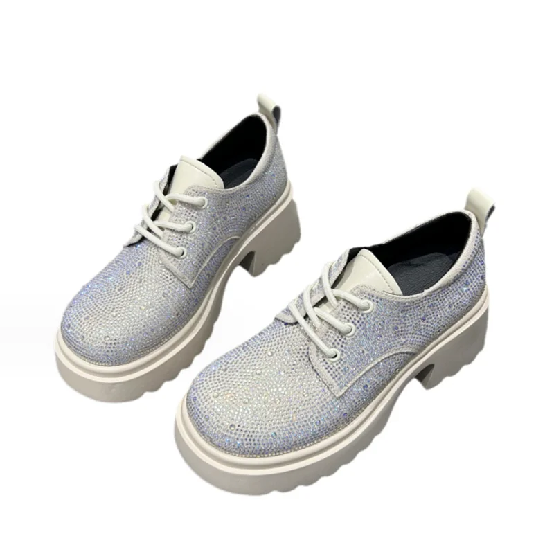 Autumn Rhinestone Oxfords Shoes Women's Thick Sole Platform Lace up Korean Style Ladies Footwear Clogs Casual Female Sneaker
Autumn Rhinestone Oxfords Shoes Women's Thick Sole Platform Lace up Korean Style Ladies Footwear Clogs Casual Female Sneaker