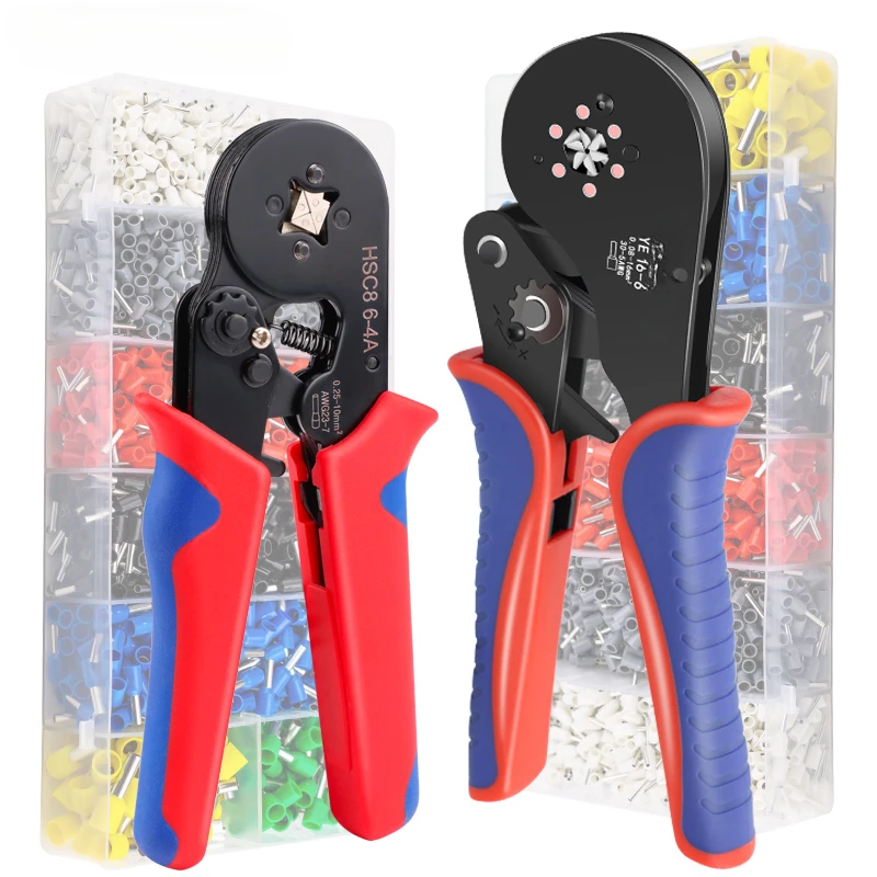 

Crimping Pliers Ferrule Sleeves Tubular Terminal Tools HSC8 6-4A/6-6A/16-6/70WF Wire Crimper Household Electrical Sets