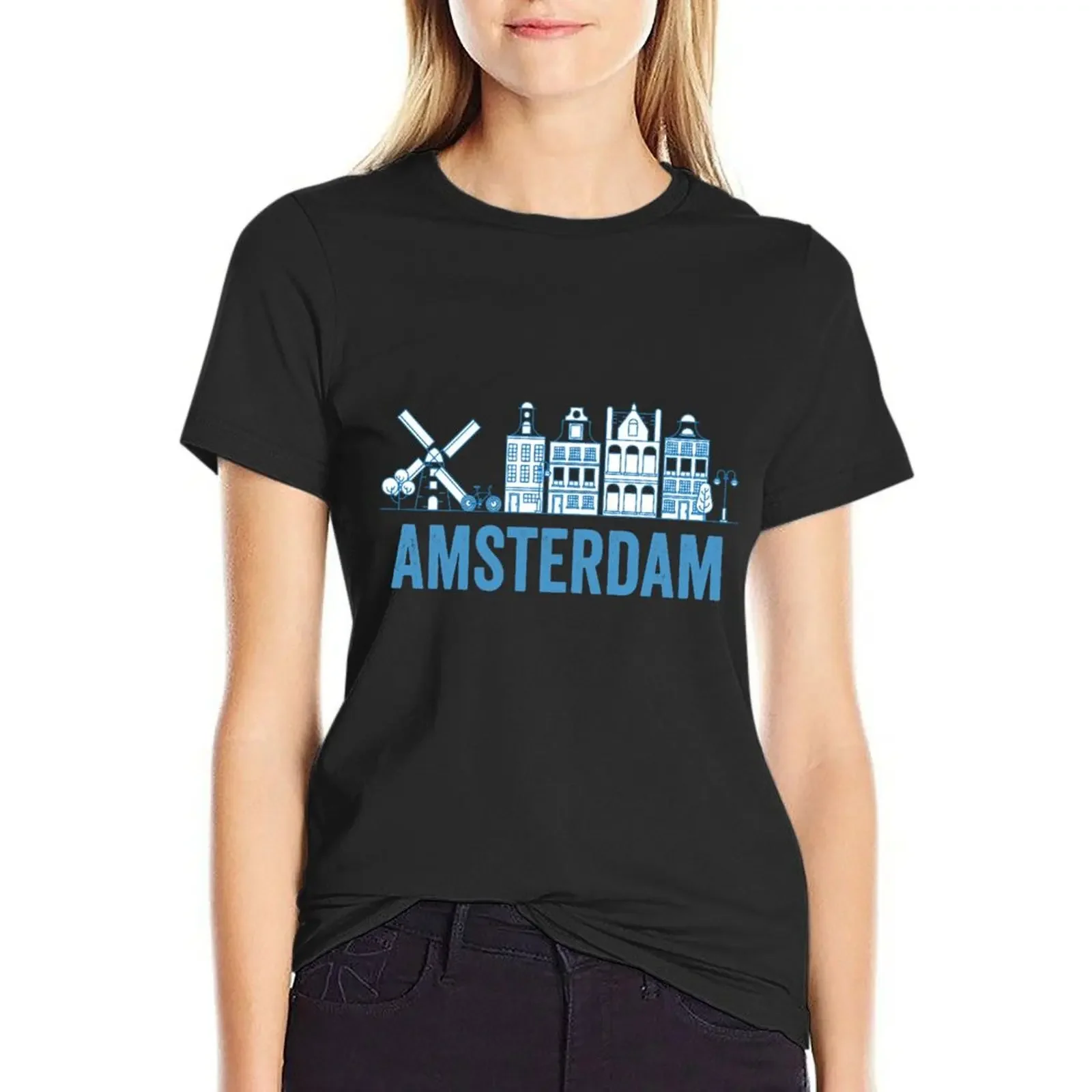 Amsterdam T-Shirt Aesthetic clothing oversized summer tops Women's cotton t-shirt 
Amsterdam T-Shirt Aesthetic clothing oversized summer tops Women's cotton t-shirt