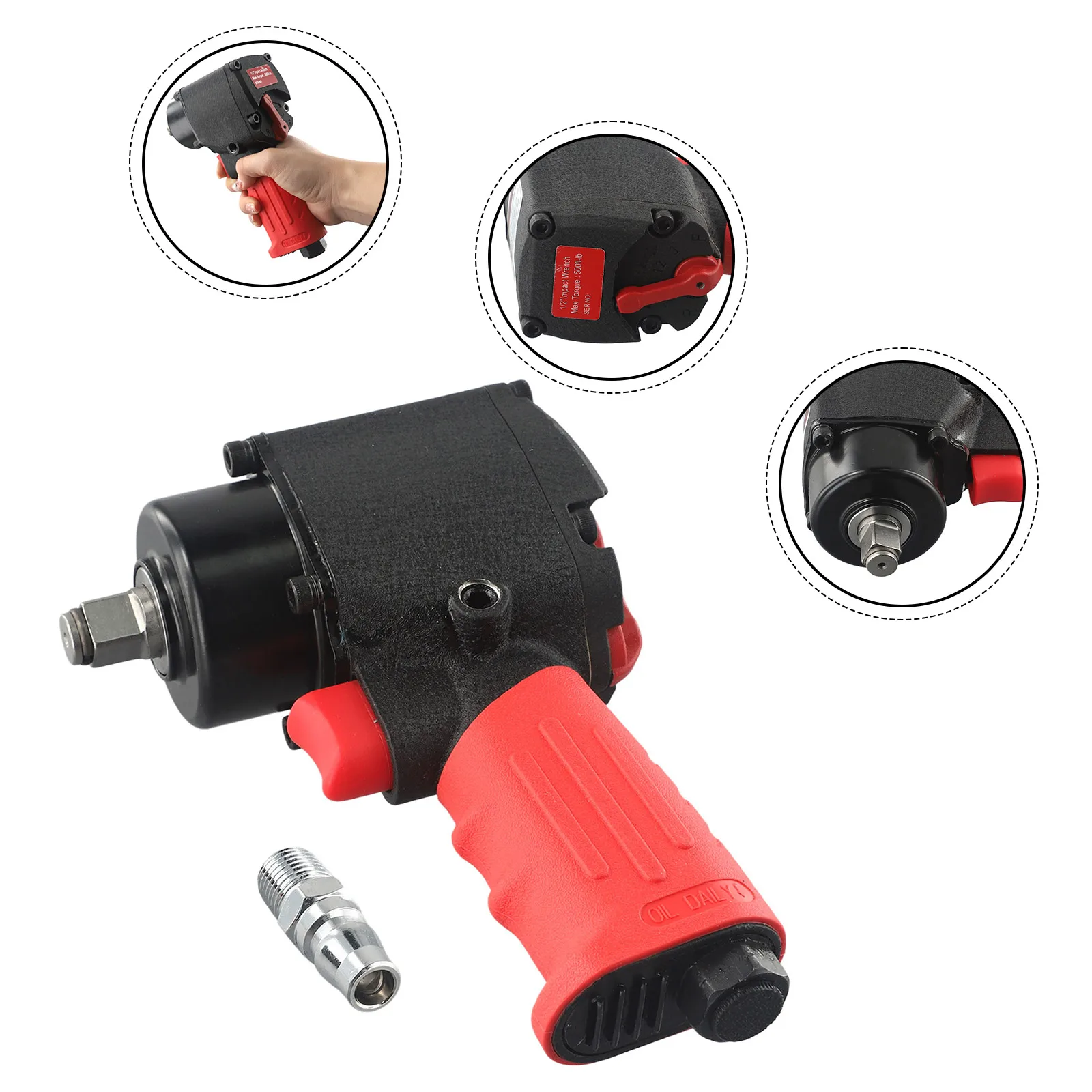 High Torque Air Impact Wrench 1/2 Inch Heavy Duty Air Tools Dual Hammer Square Drive Air Power Tools
High Torque Air Impact Wrench 1/2 Inch Heavy Duty Air Tools Dual Hammer Square Drive Air Power Tools