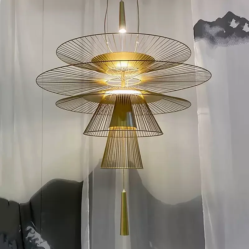 

Современный светодиодный подвесной светильник для столовой, железная декоративная лампа для домашнего декора, скандинавский точечный светодиодный светильник черного и золотого цвета
