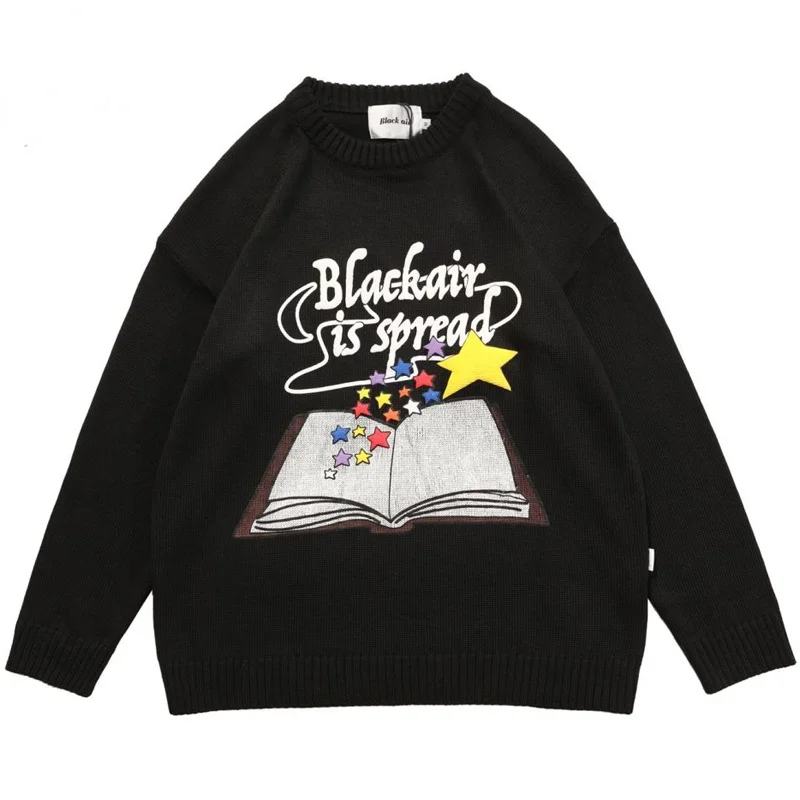 Men Knitted Sweater Hip Hop Streewear Vintage Oversized Sweater Creativity Letter Print Harajuku Women Cotton Pullover Autumn
Men Knitted Sweater Hip Hop Streewear Vintage Oversized Sweater Creativity Letter Print Harajuku Women Cotton Pullover Autumn