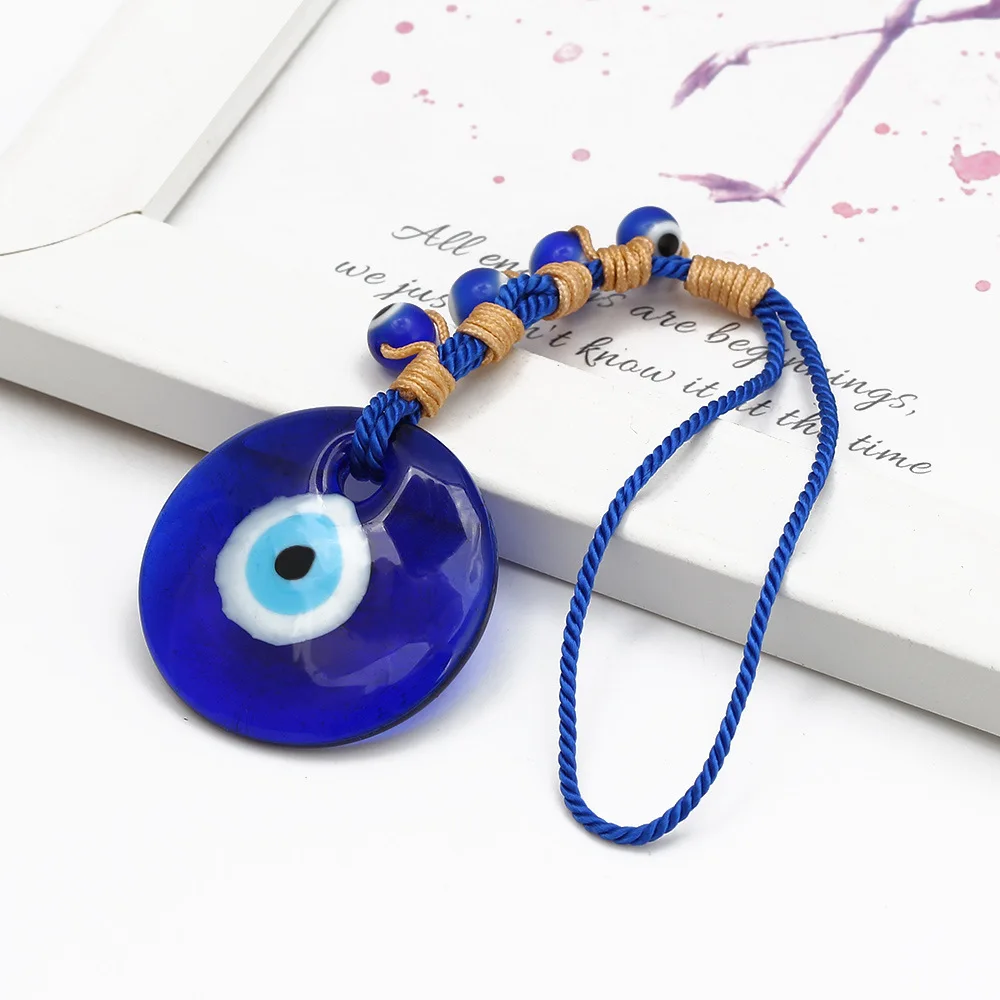 Muy Bien Blue Turkish Evil Eye Lucky Pendant Hand Woven Rope Chain Car Ornament Home Living Room Wall Hanging Decoration
Muy Bien Blue Turkish Evil Eye Lucky Pendant Hand Woven Rope Chain Car Ornament Home Living Room Wall Hanging Decoration