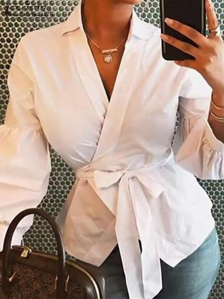 ZANZEA Fashion Belted Party Shirts Casual Loose Women Long Lantern Sleeve Tops Elegant 2024 Tunic Sexy V-Neck Blouses Blusas
ZANZEA Fashion Belted Party Shirts Casual Loose Women Long Lantern Sleeve Tops Elegant 2024 Tunic Sexy V-Neck Blouses Blusas
