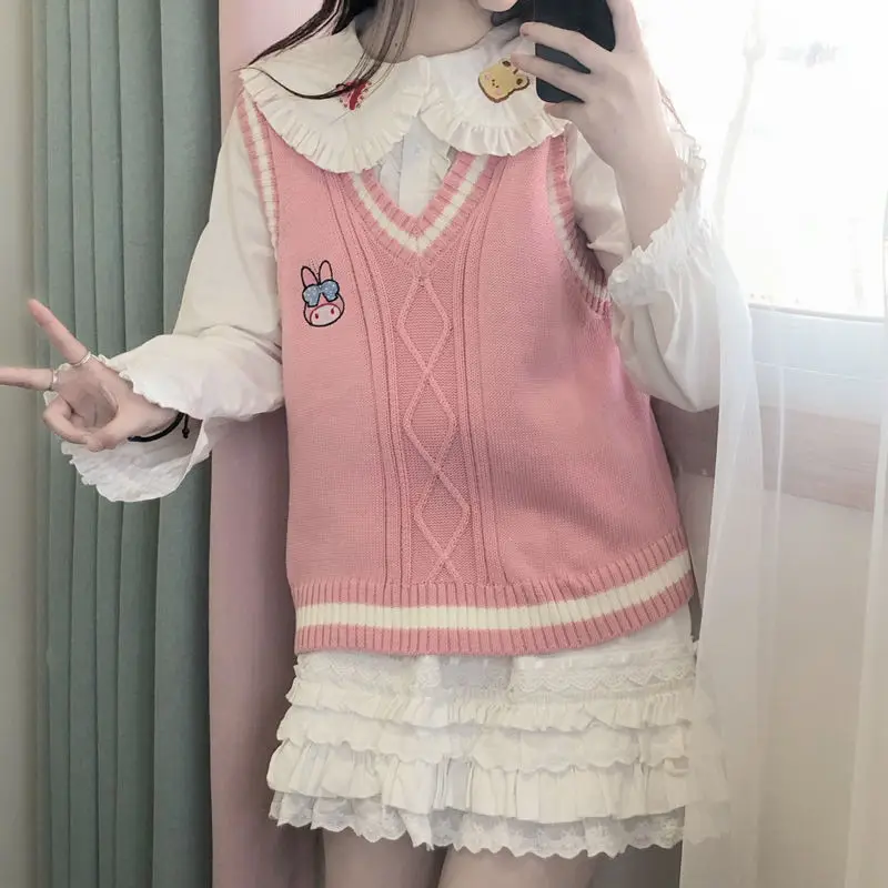 Kawaii Sanrio аниме вязаный жилет Kuromi My Melody Cinnamoroll осень-зима Симпатичный мультфильм Jk жилет свободный внутренний Девушка Рождественский подарок
Kawaii Sanrio аниме вязаный жилет Kuromi My Melody Cinnamoroll осень-зима Симпатичный мультфильм Jk жилет свободный внутренний Девушка Рождественский подарок