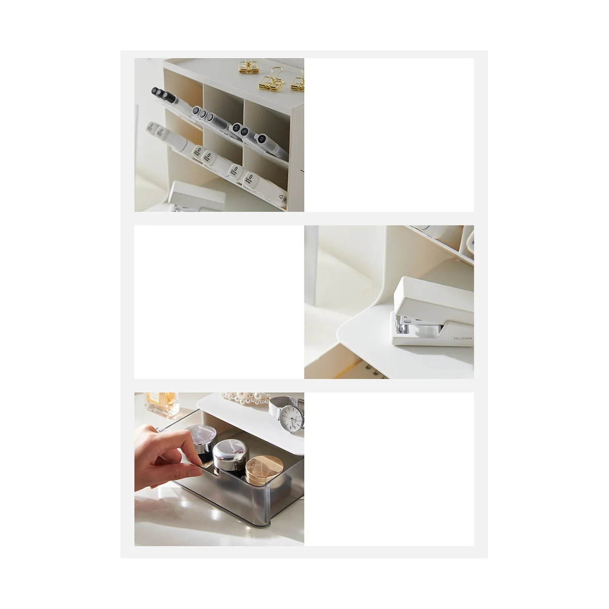 6 +1 Drawer Desktop Storage Box Pencil Makeup Storage Box School Office Supplies Stationery,White
6 +1 Drawer Desktop Storage Box Pencil Makeup Storage Box School Office Supplies Stationery,White