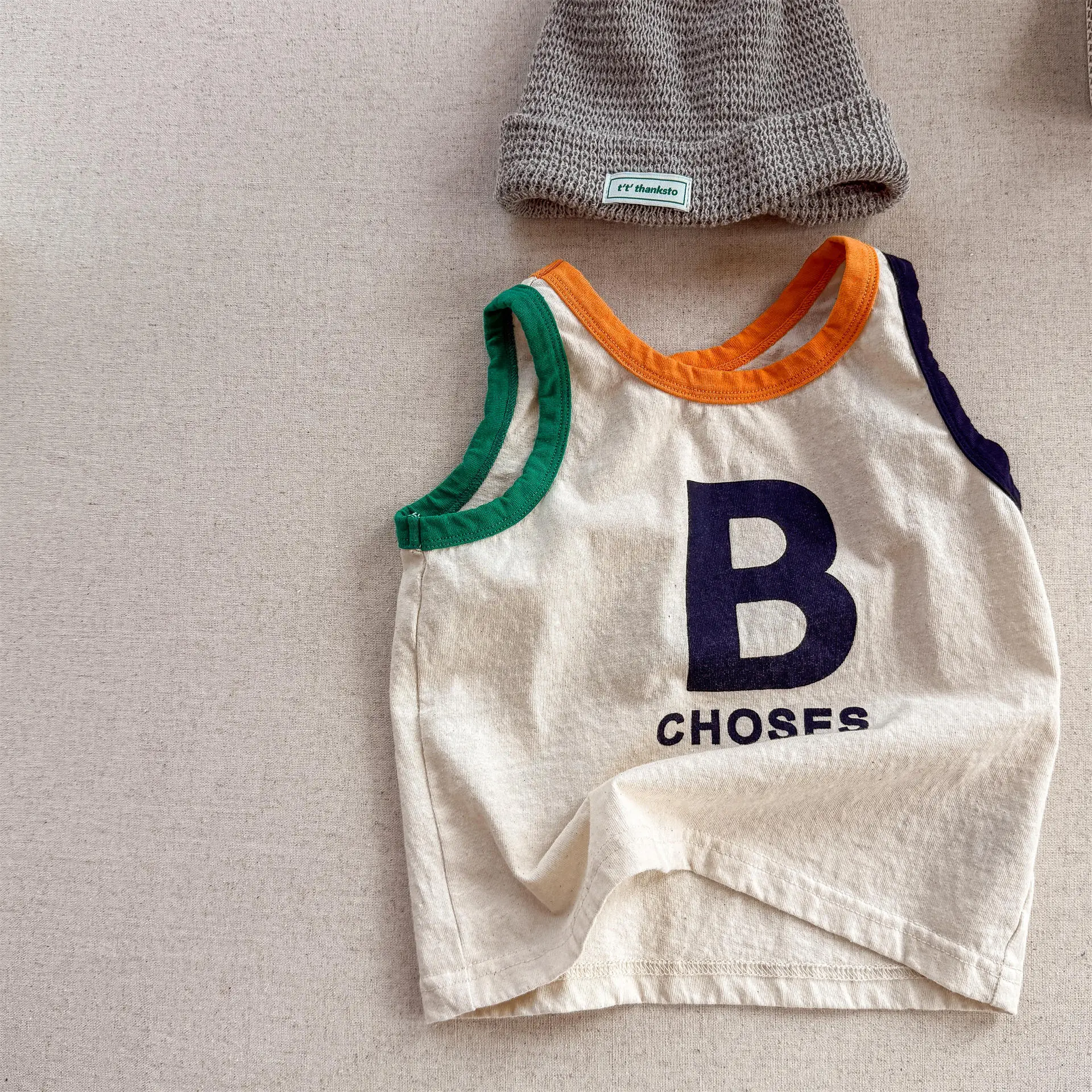 2025 Summer New Girls Sleeveless Vest Letter Print Boys T Shirts Cotton Children Casual Tops Loose Kids Tee Infant Clothes 19 Sd5c03e40fdd74403b2bbb7f39e91b2594