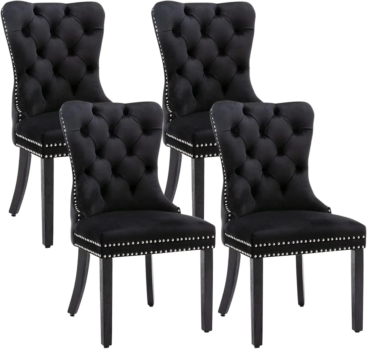 Velvet Dining Chairs Set of 4, Tufted Dining Room Chairs with Nailhead Ring Pull Trim, Upholstered Dining Chairs with
Velvet Dining Chairs Set of 4, Tufted Dining Room Chairs with Nailhead Ring Pull Trim, Upholstered Dining Chairs with