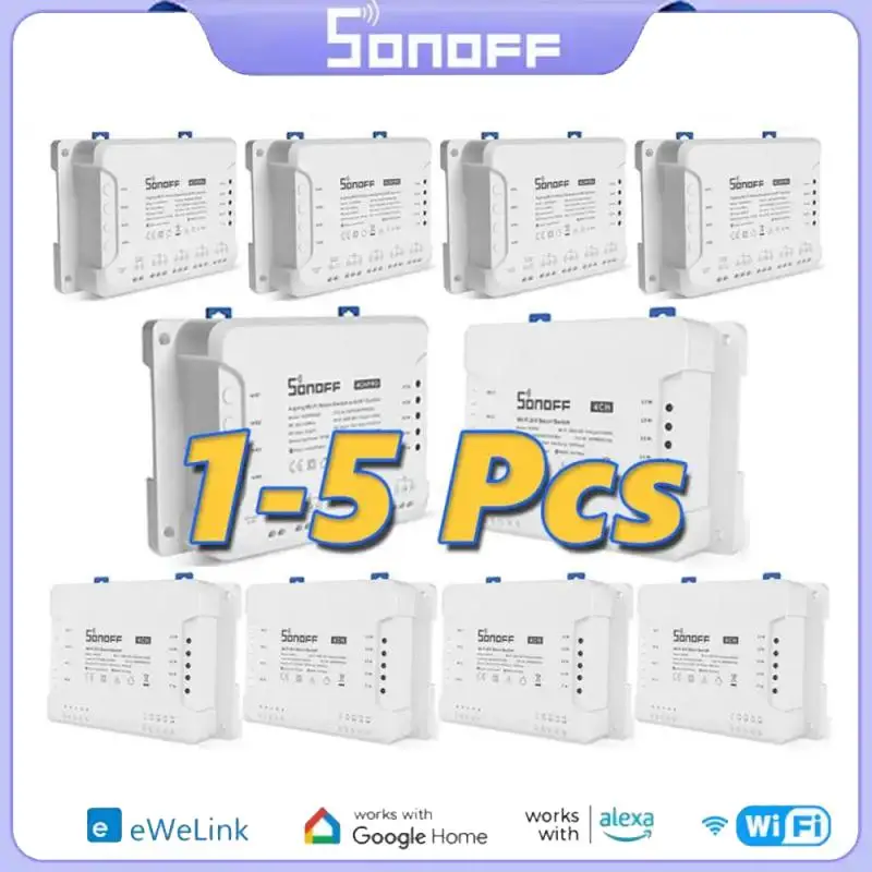 1-5PCS SONOFF 4CH R3/ 4CH PRO R3 4 Gang WiFi Smart Switch Module eWeLink APP Interlock Inching Control Via Alexa Google Home
1-5PCS SONOFF 4CH R3/ 4CH PRO R3 4 Gang WiFi Smart Switch Module eWeLink APP Interlock Inching Control Via Alexa Google Home