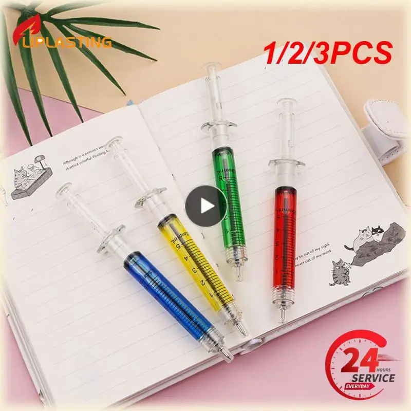 

1/2/3PCS Injection Shape Ballpen Nurse Needle Ball Point Pen Office School Stationery Pen Syringe Needle Ballpoint Pen