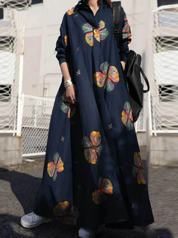S-5XL Summer Maxi Dress Vintage Printed Cotton Linen Shirts Long Women's Casual Sleeve Vestidos Female Lapel Robe
S-5XL Summer Maxi Dress Vintage Printed Cotton Linen Shirts Long Women's Casual Sleeve Vestidos Female Lapel Robe