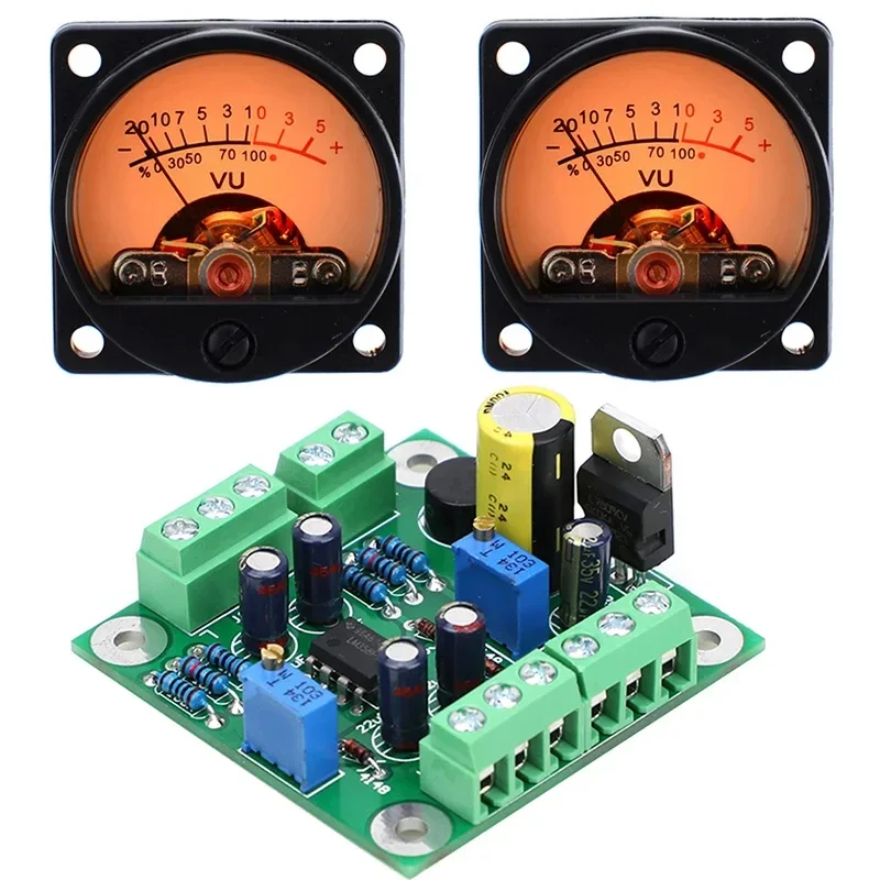 

Free Postage VU Level Audio Meter Driver Board + 2pcs VU Meter with Warm Color Sound Pressure Meter 9V-20V AC Input 2023 New