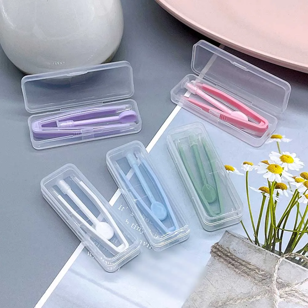 

5Color Contact Lenses Tweezers Suction Stick Travel Kit for Eye Care Women's Contact Lens Inserter Wearing Tool Contact Len Case