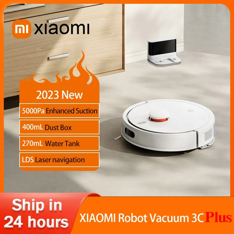 

XIAOMI MIJIA 3C Plus Robot Vacuum Cleaner and Mop For Home Appliance Dust LDS Scan 5000PA Cyclone Suction Washing Mop Smart Plan