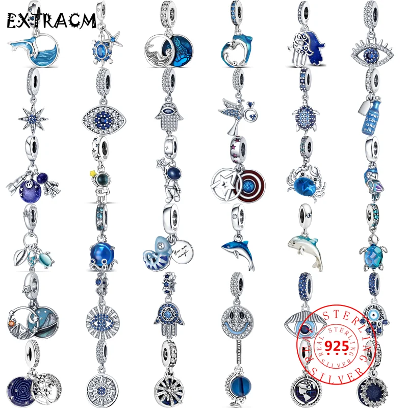925 Silver Blue Starry Sky Turtle Dolphin Octopus Chameleon Eye Pendants Beads Fit Original Pandora Charms Bracelet Fine Jewelry
925 Silver Blue Starry Sky Turtle Dolphin Octopus Chameleon Eye Pendants Beads Fit Original Pandora Charms Bracelet Fine Jewelry