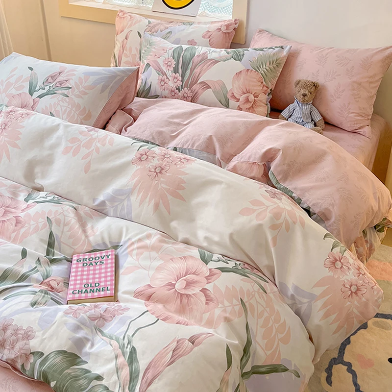 American Cotton 100 pure cotton bedding four-piece set quilt cover bedding sheets bed hat style
American Cotton 100 pure cotton bedding four-piece set quilt cover bedding sheets bed hat style