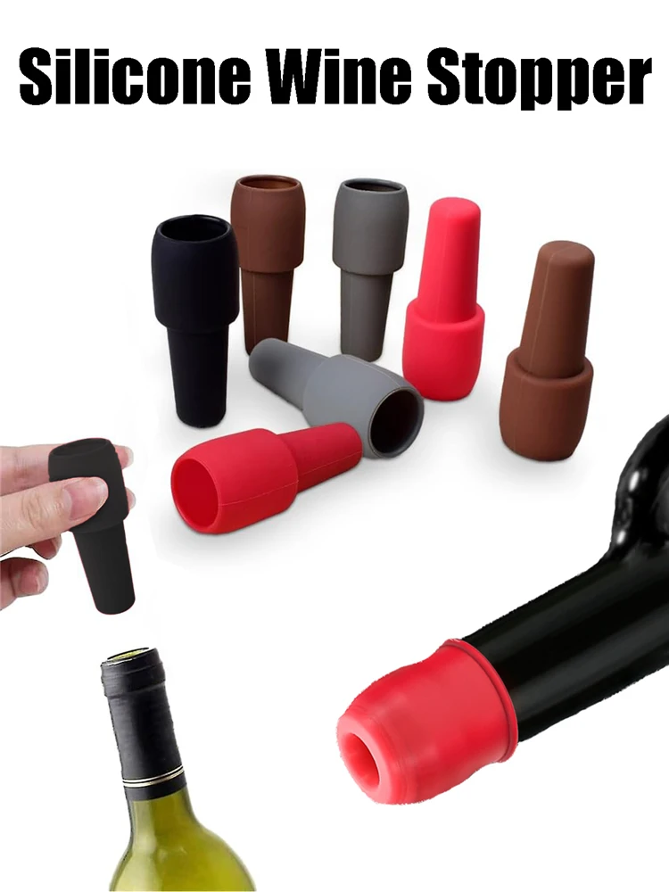 

Bottle Sealer Silicone Wine Stoppers Beverage Reusable Sparkling Wine Bottle Stopper Keeping Wine Champagne Fresh Kitchen Tools