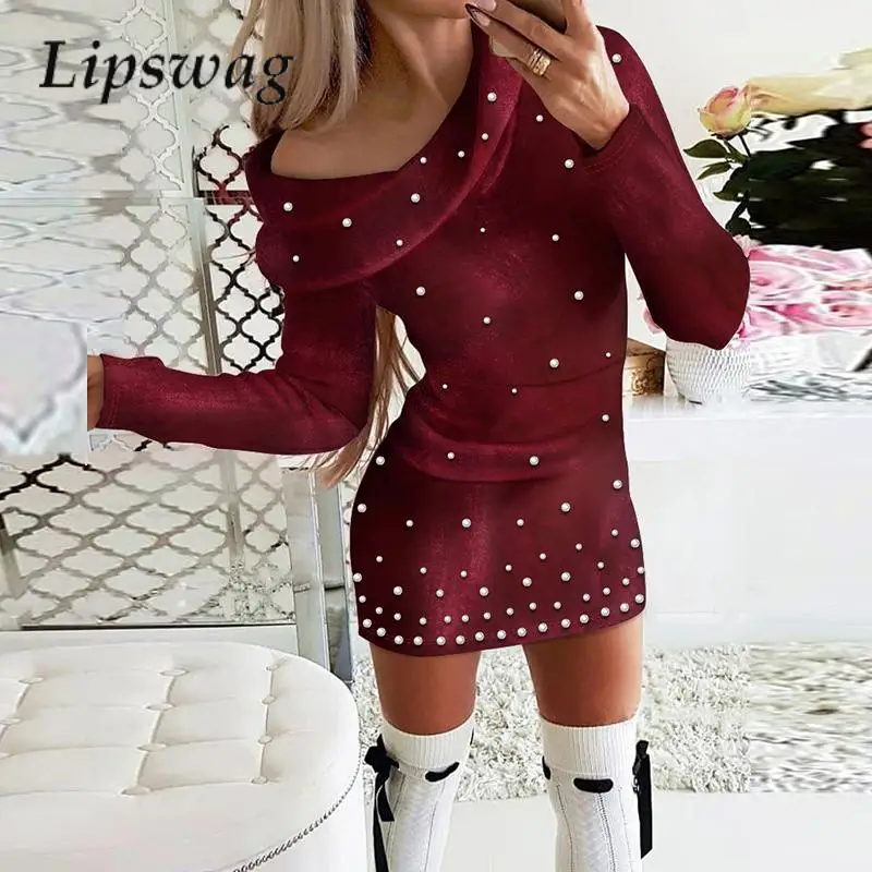 Sexy Off-Shoulder Solid-Color Velvet Hip-Wrap Dress Elegant Beaded Decorative Dating Dress Casual Long-Sleeved Party Mini Dress
Sexy Off-Shoulder Solid-Color Velvet Hip-Wrap Dress Elegant Beaded Decorative Dating Dress Casual Long-Sleeved Party Mini Dress