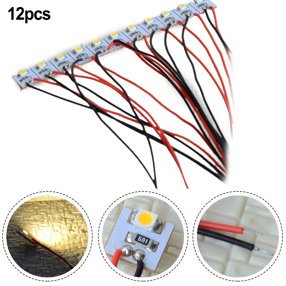 12pcs Led Lamp Light Set Pre-Wired Warm White 12V SMD LED Building Interior Lighting With Wires Model Railroads Long Life LEDs
12pcs Led Lamp Light Set Pre-Wired Warm White 12V SMD LED Building Interior Lighting With Wires Model Railroads Long Life LEDs