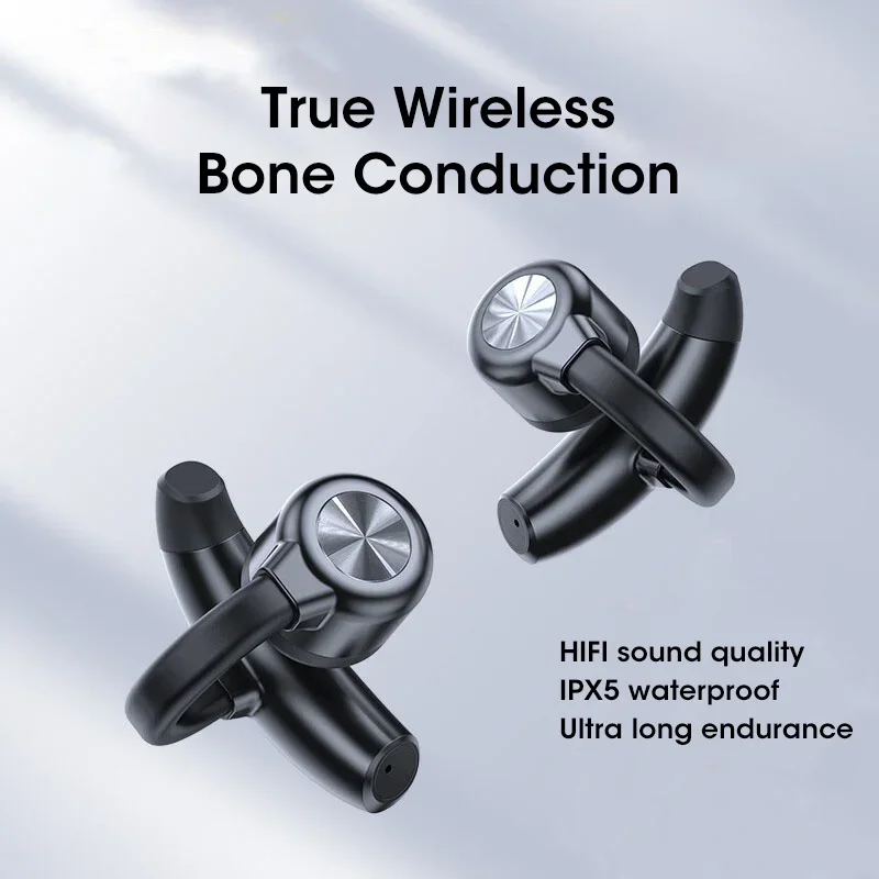 True Bone Conduction Earbuds TWS Wireless Earphones Bluetooth Headset Earcuffs Sound For Sports Running Wear Painless Headphones
True Bone Conduction Earbuds TWS Wireless Earphones Bluetooth Headset Earcuffs Sound For Sports Running Wear Painless Headphones