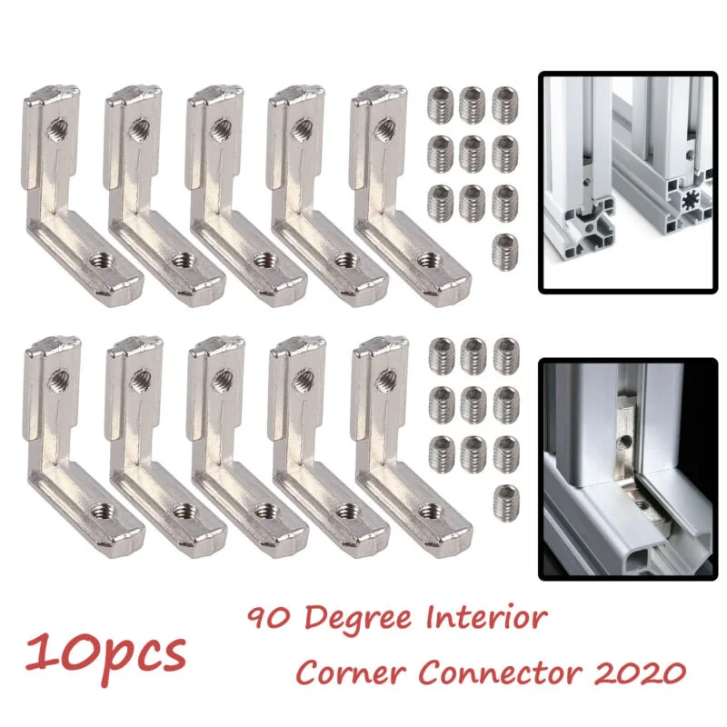 10pcs 6mm T Slot L-Shape Aluminum Profile Interior Corner 90º Inner Corner Connector Joint Bracket EU-2020 Hardware Tools
10pcs 6mm T Slot L-Shape Aluminum Profile Interior Corner 90º Inner Corner Connector Joint Bracket EU-2020 Hardware Tools