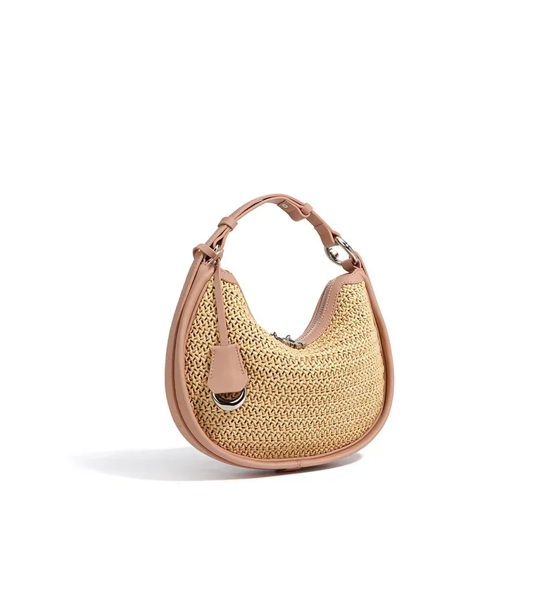 Raffia Leather Moon Bag - 2025 Crescent Tote 20 Sd5cca74fe26447389a4428c304520ed81