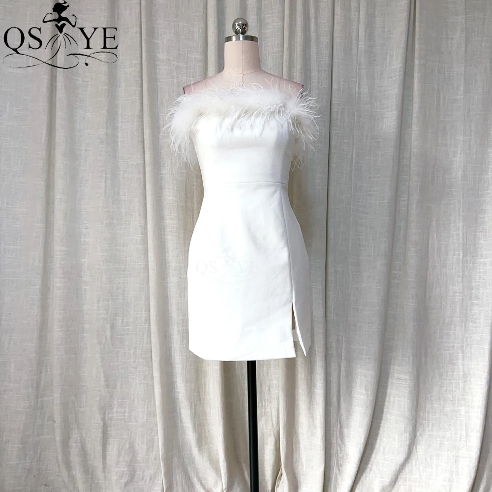 White Ostrich Sheath Short Prom Dresses Ostrich Fur Hair Satin Skirt Evening Gown Slim Lady Sexy Mini White Party Gown
White Ostrich Sheath Short Prom Dresses Ostrich Fur Hair Satin Skirt Evening Gown Slim Lady Sexy Mini White Party Gown