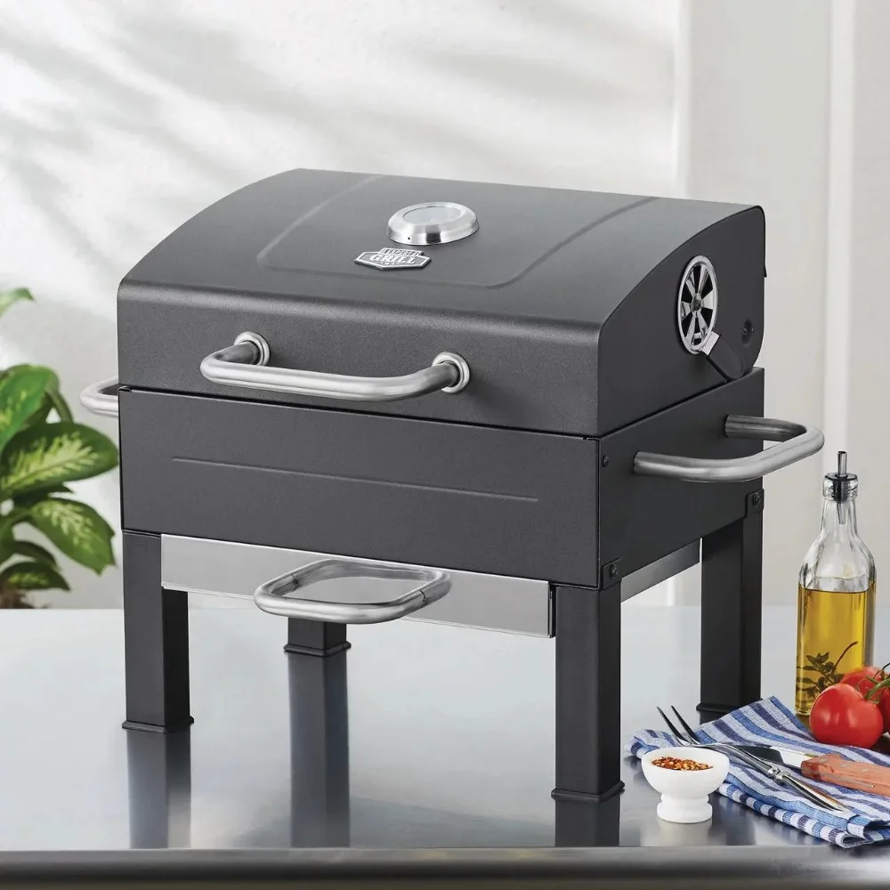 

Premium Portable Charcoal Grill Black and Stainless SteelFreight Free Barbecue BBQ Stand Kitchen Dining Bar Home Garden