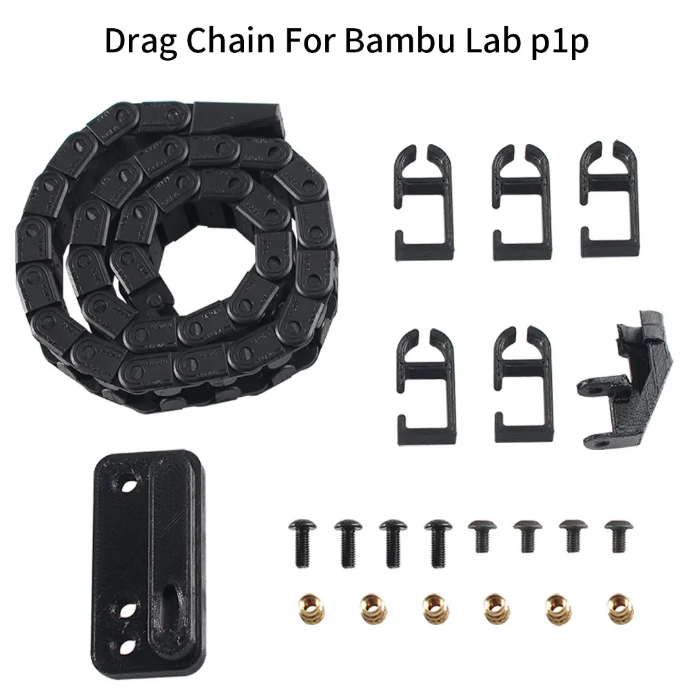 

For Bambu Lab P1P Drag Chain Assembly Kit Cable Chain Ultra Light Drag Openning Type Wire Chains Parts 3D Printer Accessories