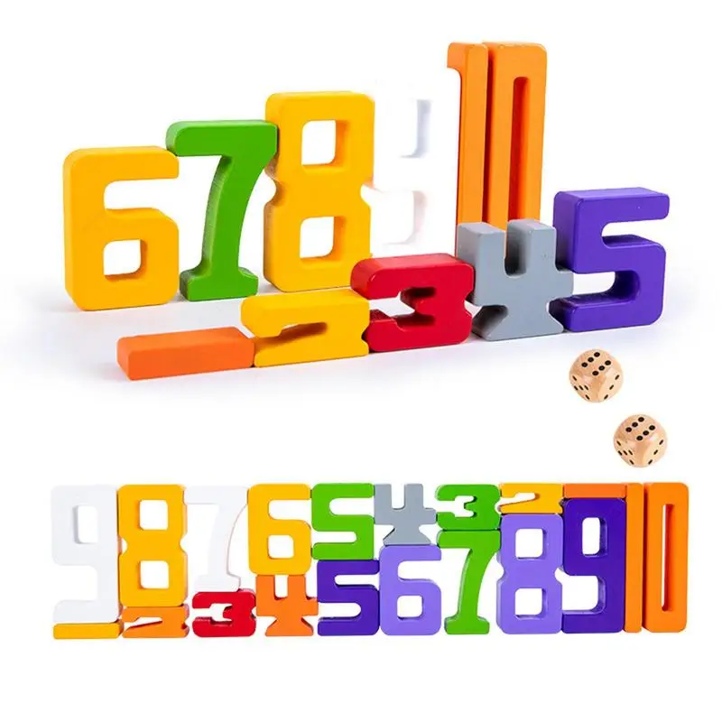 

Number Building Blocks Wooden Number Stacking Blocks For Toddlers Building Blocks STEM Balance Game Educational Learning Toys