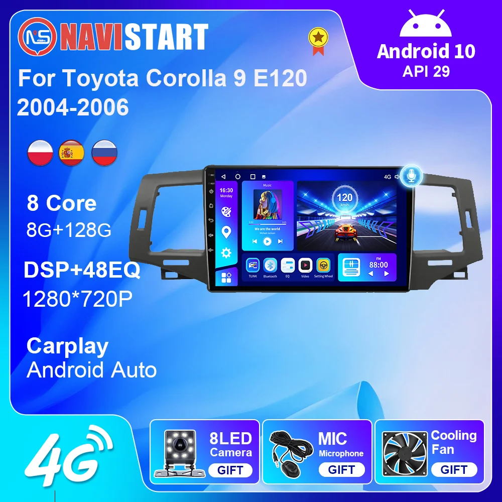 NAVISTART for Toyota Corolla 9 E120 2004-2006 2din Car Radio Stereo Multimedia Video Player Navigation GPS Android Auto Carplay
NAVISTART for Toyota Corolla 9 E120 2004-2006 2din Car Radio Stereo Multimedia Video Player Navigation GPS Android Auto Carplay