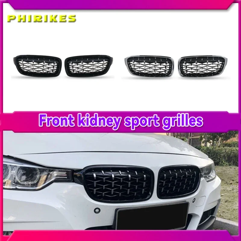 

Car Gloss Black Front Bumper Grille For BMW 3-Series F30 F31 F35 2012-2018 Sport Grill Double Slat Line Grilles Kindey Grills