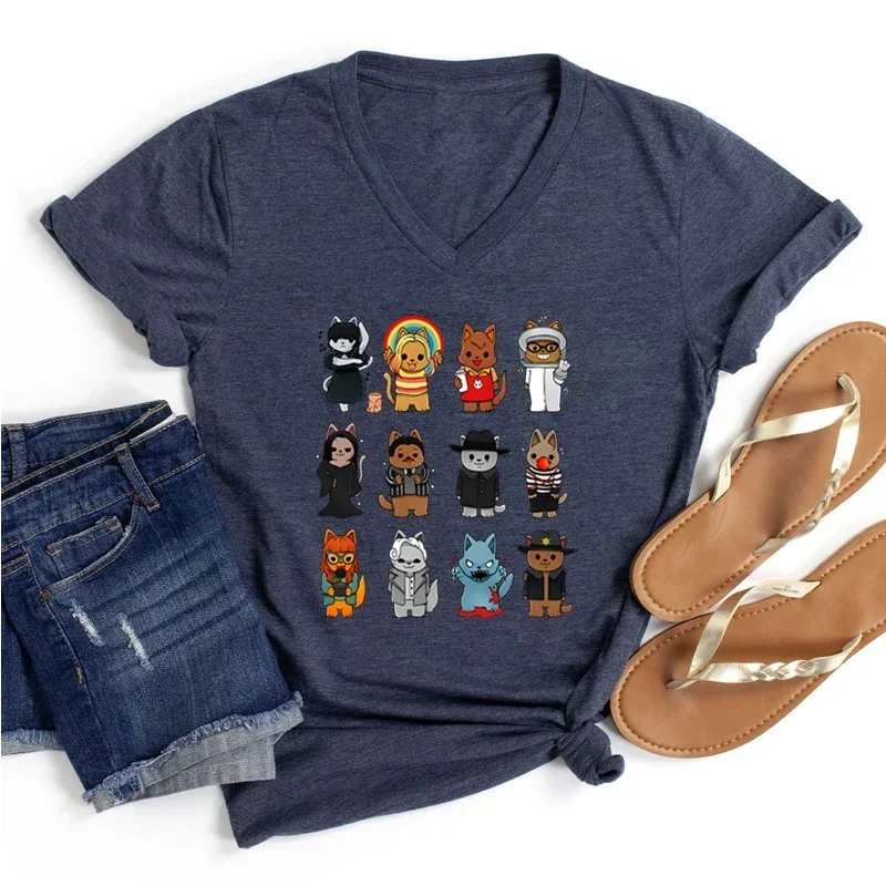 Футболка унисекс с V-образным вырезом и графическим принтом 
Футболка унисекс с V-образным вырезом и графическим принтом