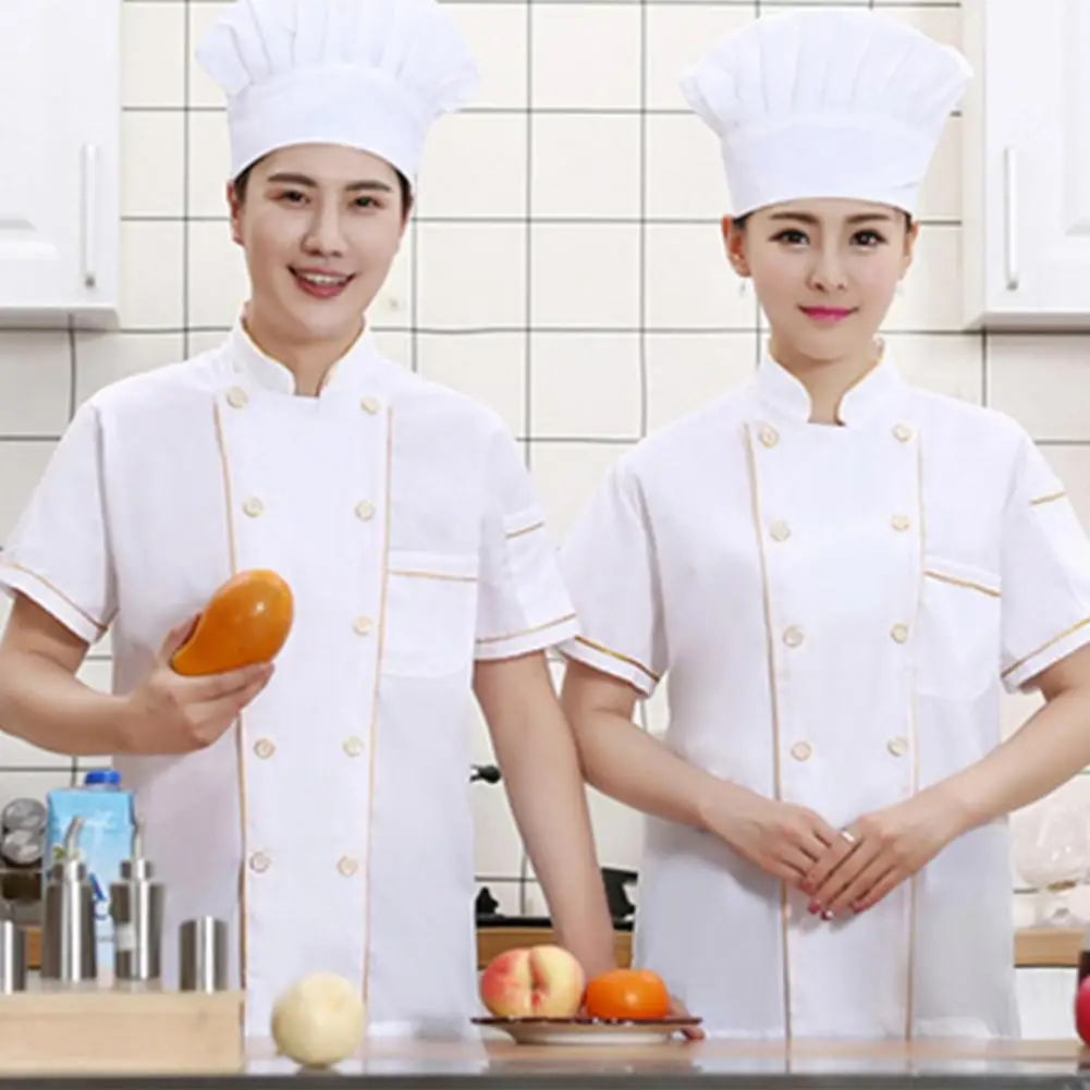 Classic Chef Attire Breathable Stain-resistant Chef Uniform for Kitchen Bakery Restaurant Double-breasted Short Sleeve Unisex
Classic Chef Attire Breathable Stain-resistant Chef Uniform for Kitchen Bakery Restaurant Double-breasted Short Sleeve Unisex