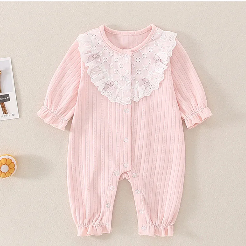 Infant Baby Girls Jumpsuit Lovely Princess Style Lace Stitching Cotton Long Sleeve Bodysuits Spring Autumn Baby Girls Clothes
Infant Baby Girls Jumpsuit Lovely Princess Style Lace Stitching Cotton Long Sleeve Bodysuits Spring Autumn Baby Girls Clothes