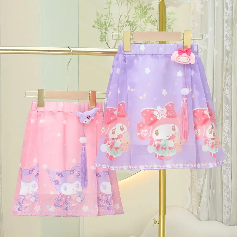 Летняя Милая плиссированная юбка My Melody Kuromi аниме Kawaii Sanrio, новинка, Модное детское платье с милым мультяшным рисунком, одежда, подарки для девочек
Летняя Милая плиссированная юбка My Melody Kuromi аниме Kawaii Sanrio, новинка, Модное детское платье с милым мультяшным рисунком, одежда, подарки для девочек