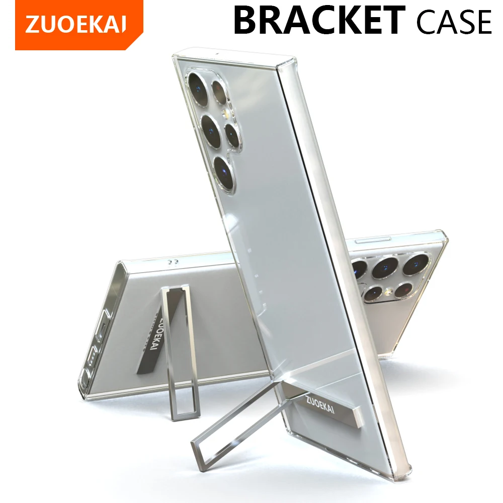 

ZUOEKAI For Samsung Galaxy S22 Ultra Bracket Case S21 S20 S10 S9 Plus Note20 Note10 support Cover stand Back Protective Housing