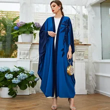 

Fashion Muslim Women Robe Dubai Arabian Cardigan Robe Kaftan Plus Size Robe Abaya Ramadan Prayer Noble Dress Islamic Ethnic Robe