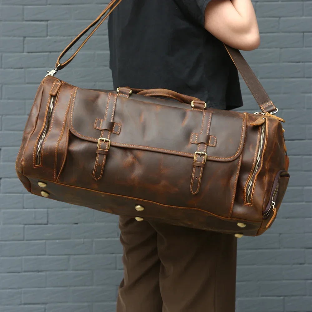 Black Top Genuine Leather Travel Gym Bag Men Luggage Handbags Solid Durable Duffel Bags Crossbody Carry Organizer Travel Tote
Black Top Genuine Leather Travel Gym Bag Men Luggage Handbags Solid Durable Duffel Bags Crossbody Carry Organizer Travel Tote
