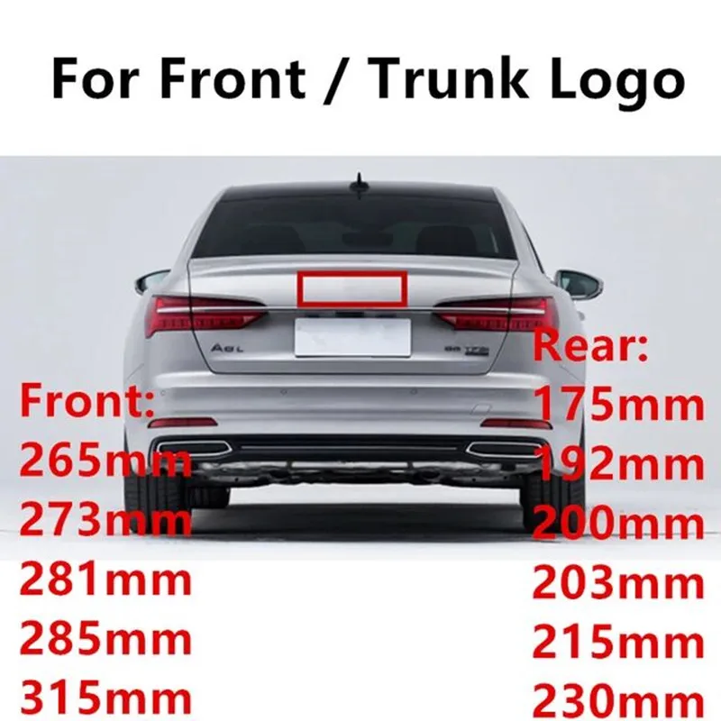 4 Ring ABS Silver Black Car Hood Front Bonnet Grill Rear Trunk Emblem Logo Badge Sticker Decal For A3 A4 A5 A6 A7 Q2 Q3 Q5 Q8 TT |