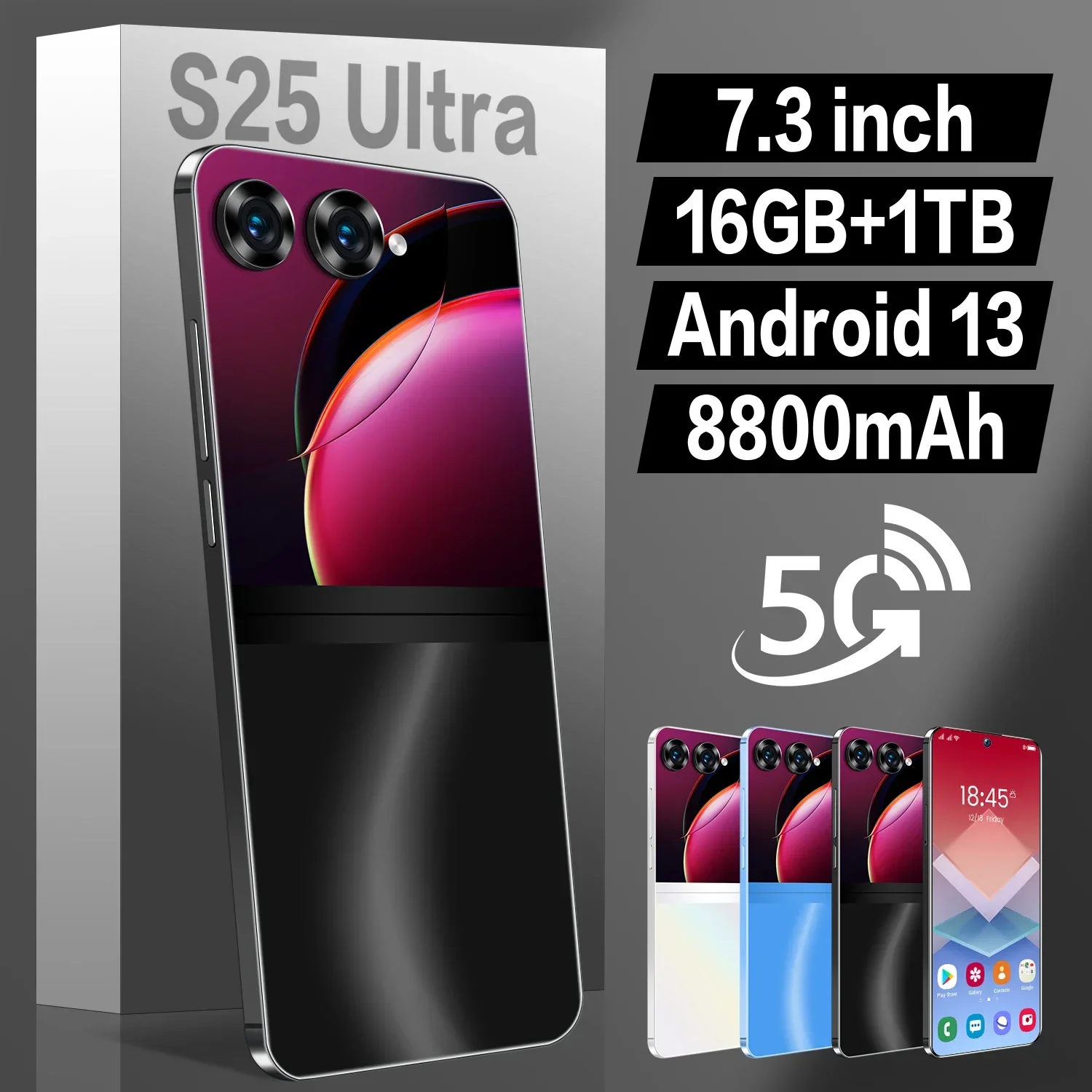 

Смартфон S25 Ultra +, 2024 дюйма, 16 + 1 ТБ, 48 + 72 МП, 7,3 мАч