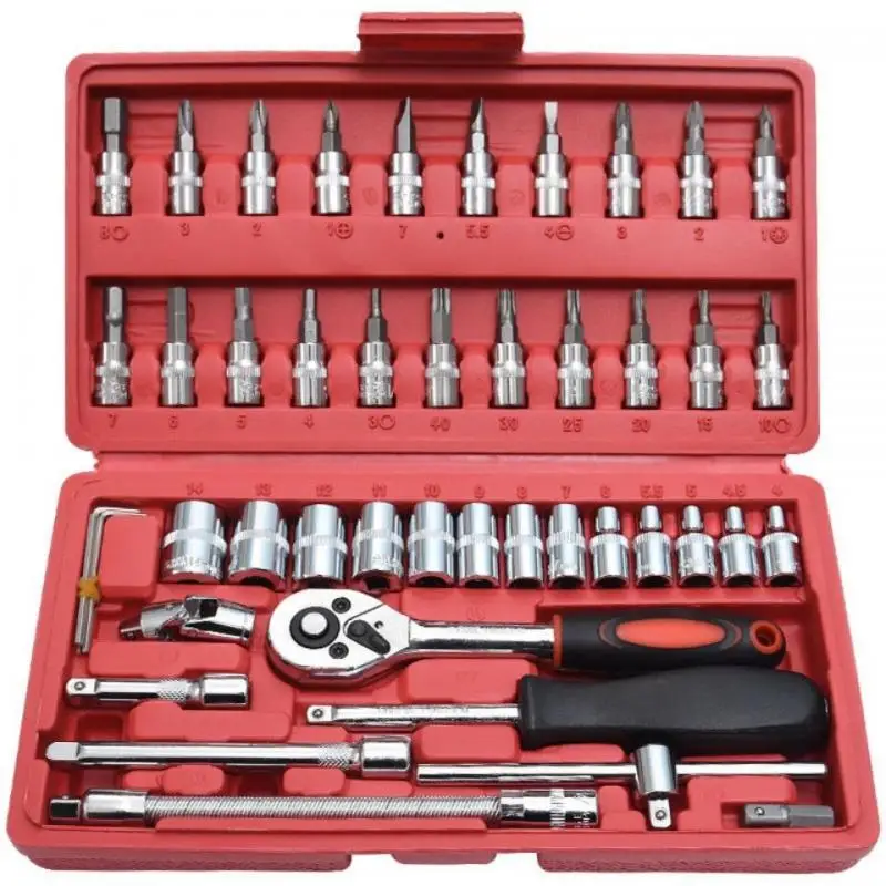 46 piece socket wrench set Quick car repair ratchet screwdriver combination tool DIY manual tool combination
46 piece socket wrench set Quick car repair ratchet screwdriver combination tool DIY manual tool combination