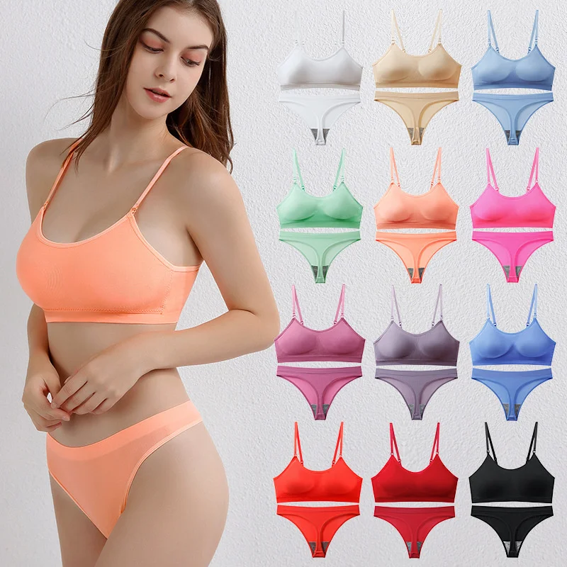Sexy Seamless Bra Set Low Waist Thong Underwear for Women Bralette G-String Female Lingerie Bra Panties Sleep Wear 2023 New
Sexy Seamless Bra Set Low Waist Thong Underwear for Women Bralette G-String Female Lingerie Bra Panties Sleep Wear 2023 New