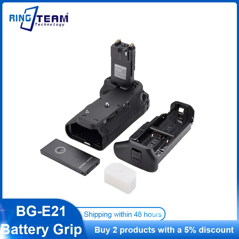 

With Remote Control BG-E21 BG-6DII Battery Grip for Canon EOS 6D Mark II 6DII 6D2 6D Mark 2 Camera BG-E21RC Vertical Grip