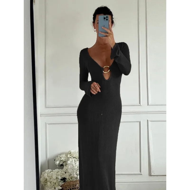 Summer Autumn Sexy Deep V Neck Knit Dress Backless Dresses Women Fashion Loose Long Sleeve Female Party Beach Maxi Vestidos
Summer Autumn Sexy Deep V Neck Knit Dress Backless Dresses Women Fashion Loose Long Sleeve Female Party Beach Maxi Vestidos