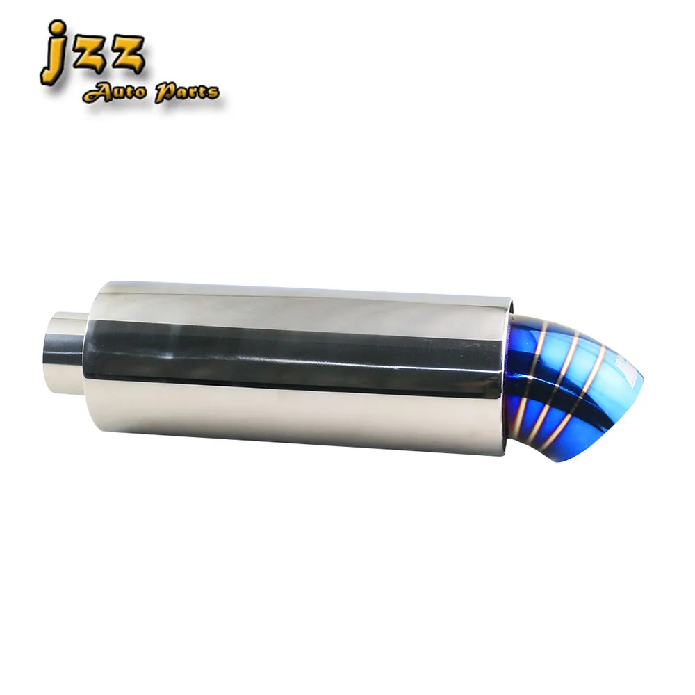 

Burnt Blue tip Race Exhaust Muffler pipe 2.5'' ID 3.5'' OD Stainless Steel Sport Mufflers