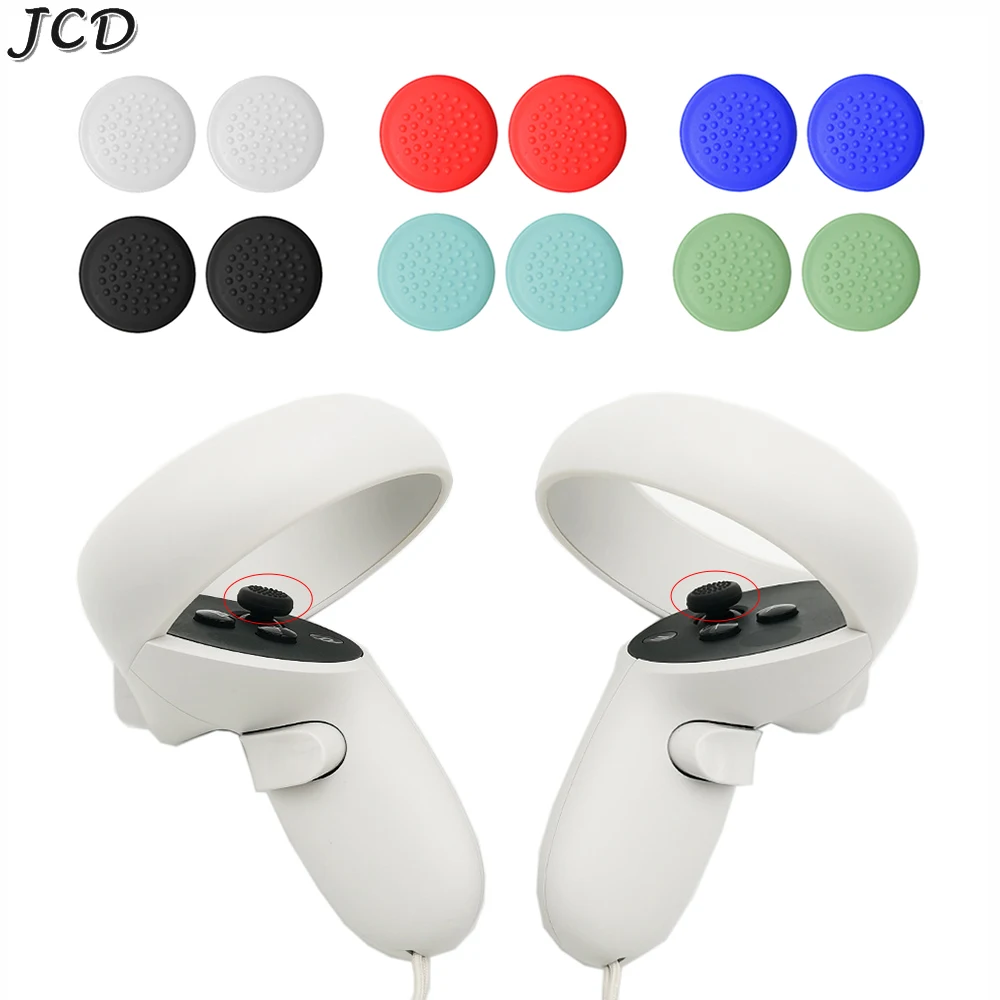 

JCD 2PCS For Oculus Quest 2 VR Touch Controller Thumb Stick Caps Silicone Case Protective Cover Rocker Cap Accessories