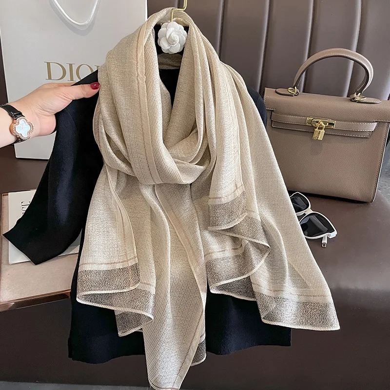 

Silk wool scarf Shawls and Wraps for Women Foulard Headkerchief Luxury Brand Hijab New Lady Pashmina NecK Scarves Bandana Poncho
