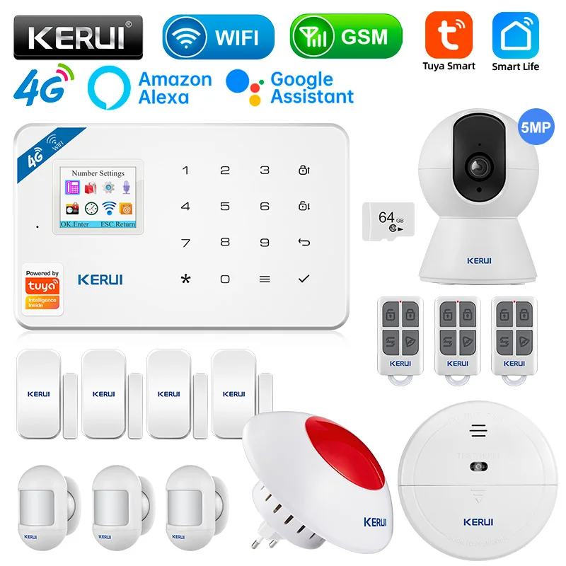 KERUI W184 4G/WIFI сигнализация для дома, Беспроводная сигнализация для жилых помещений, Tuya, умная сигнализация, комплект управления, работает с Alexa Google Home
KERUI W184 4G/WIFI сигнализация для дома, Беспроводная сигнализация для жилых помещений, Tuya, умная сигнализация, комплект управления, работает с Alexa Google Home